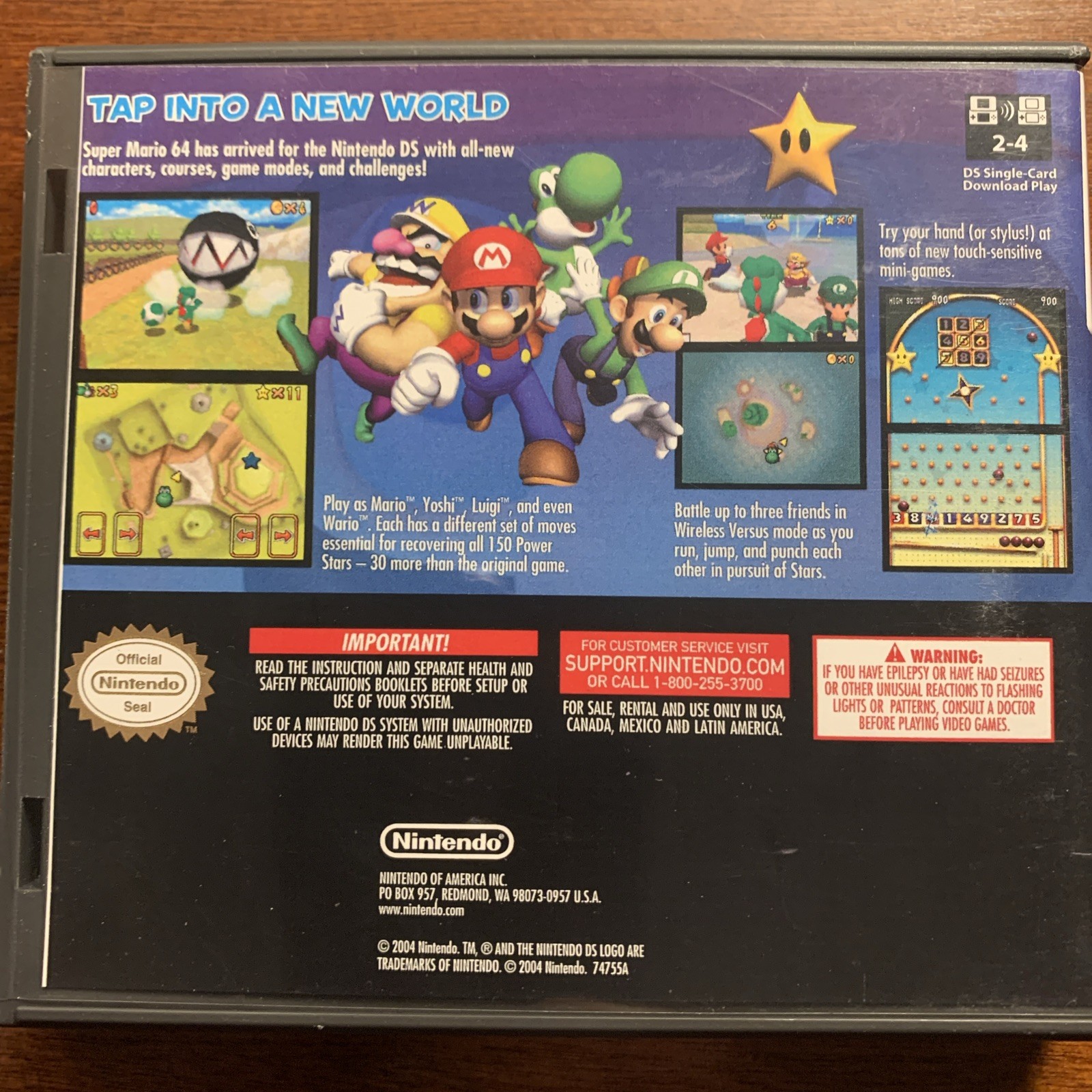 Super Mario 64 DS / Nintendo DS Replacement Case ONLY No Game - For Display Only