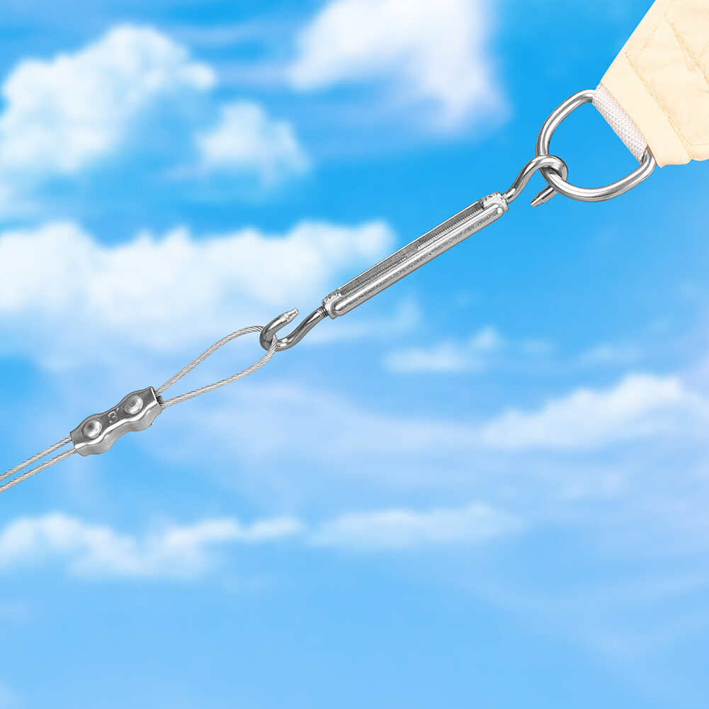 Sun Shade Sail Hardware Kit Garden Patio Awning Canopy Waterproof Cover Outdoor