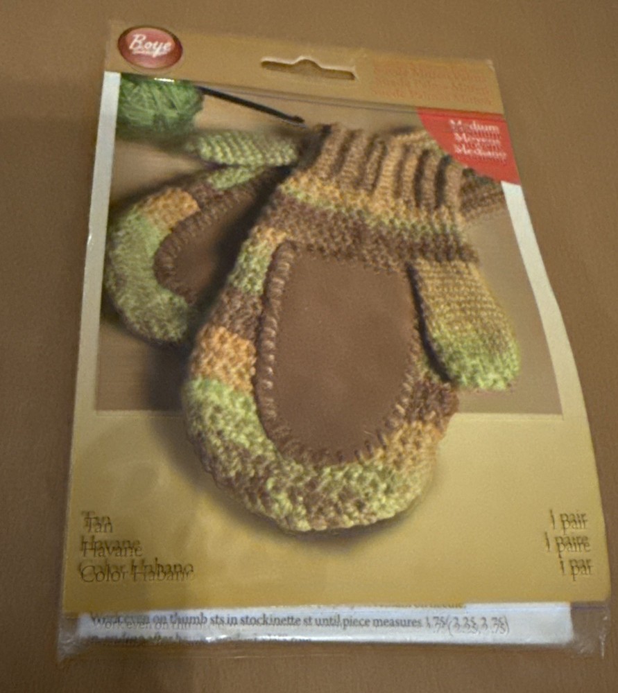 Boye Crafts Kit Suede Mitten Palms Size Medium