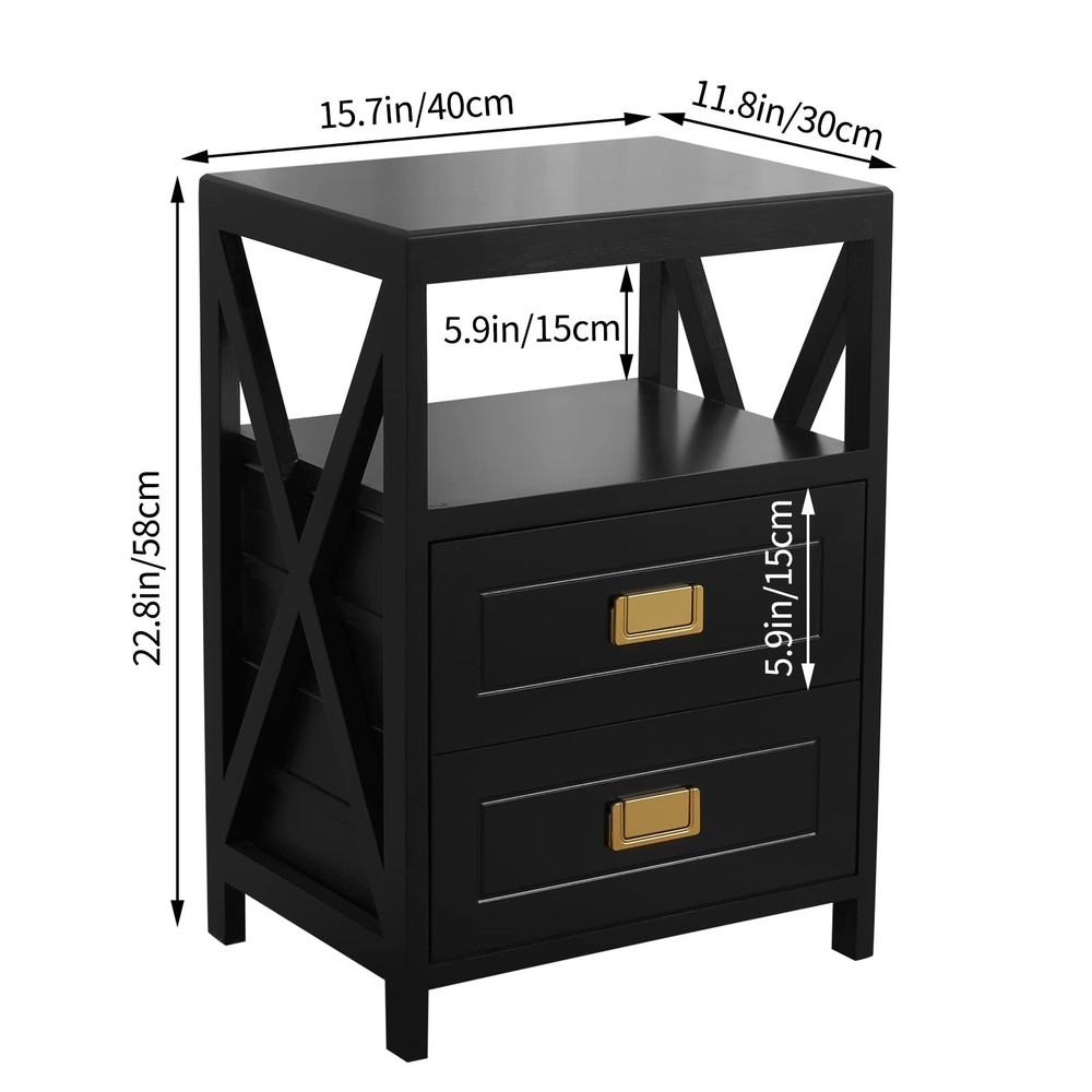 Small End Table Fully Assembled, Little Nightstand No Assembly Required, Pre-...