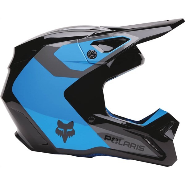 Fox Racing V1 Polaris Motorcycle Helmet | Black/Blue/Grey | DOT ; ECE 22-06
