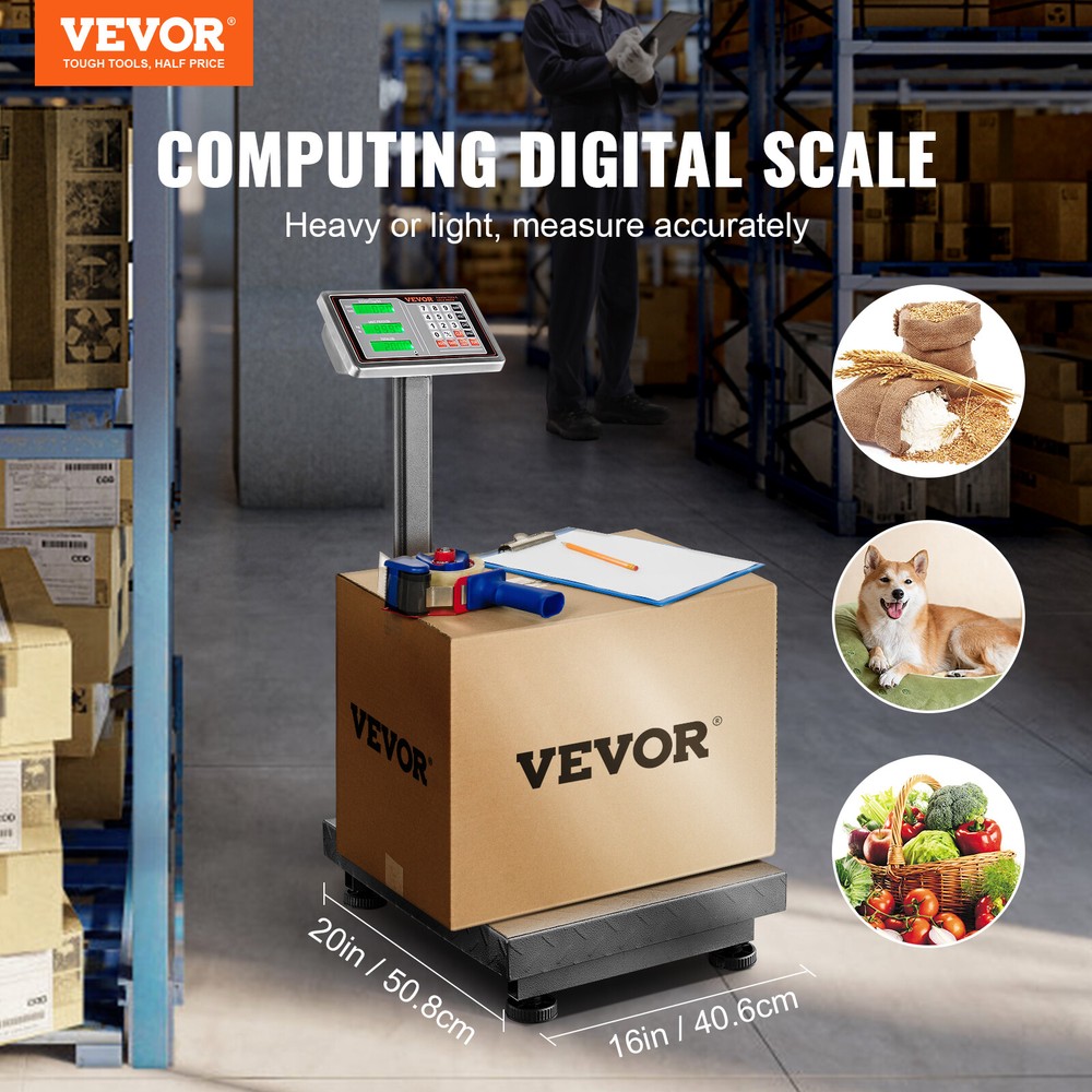 VEVOR 660 lbs / 0.1 Computing Digital Floor Platform Scale Shipping Postal Scale