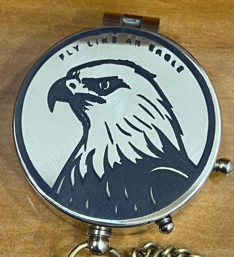 Brass Eagle Compass with Engraved & Chain