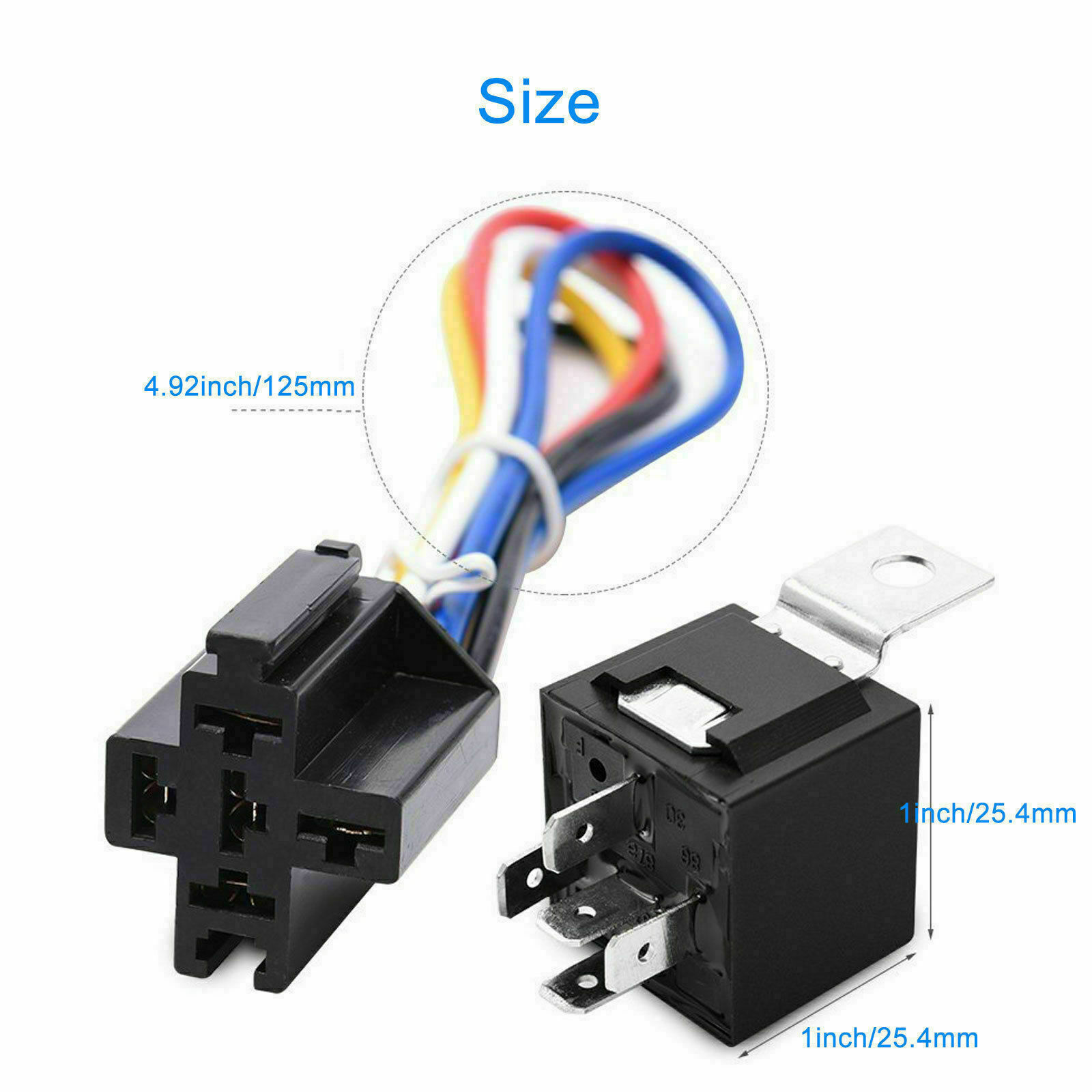 5pcs 5Pin Car Automotive SPDT Relay Switch Harness Socket Waterproof 40A 12V DC