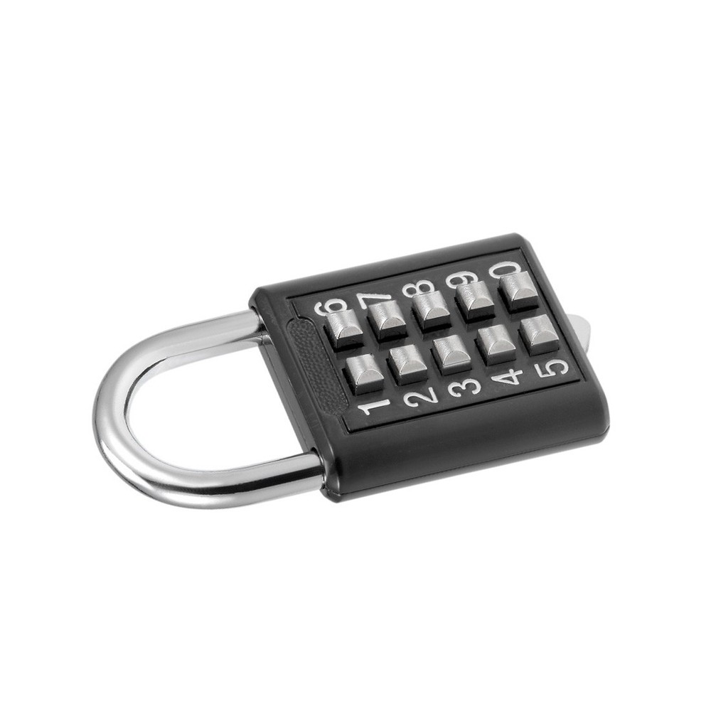 10-Digit Combination Padlock Push Button Locker Cabinet Lock Black