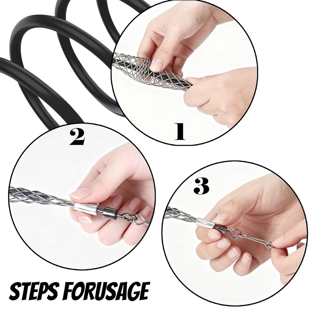 2 Pcs Wire Pulling Grip Mesh - Grip Sock Wire Puller Cables Electrical Tool Cabl