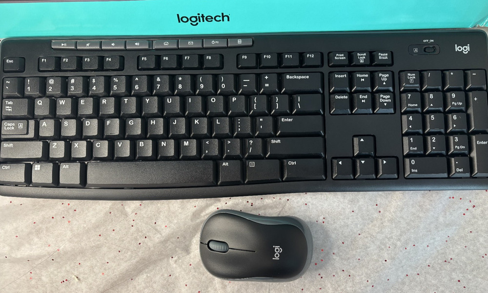 Logitech Wireless Keyboard and Mouse: USB-A Full Size, Mechanical Switch