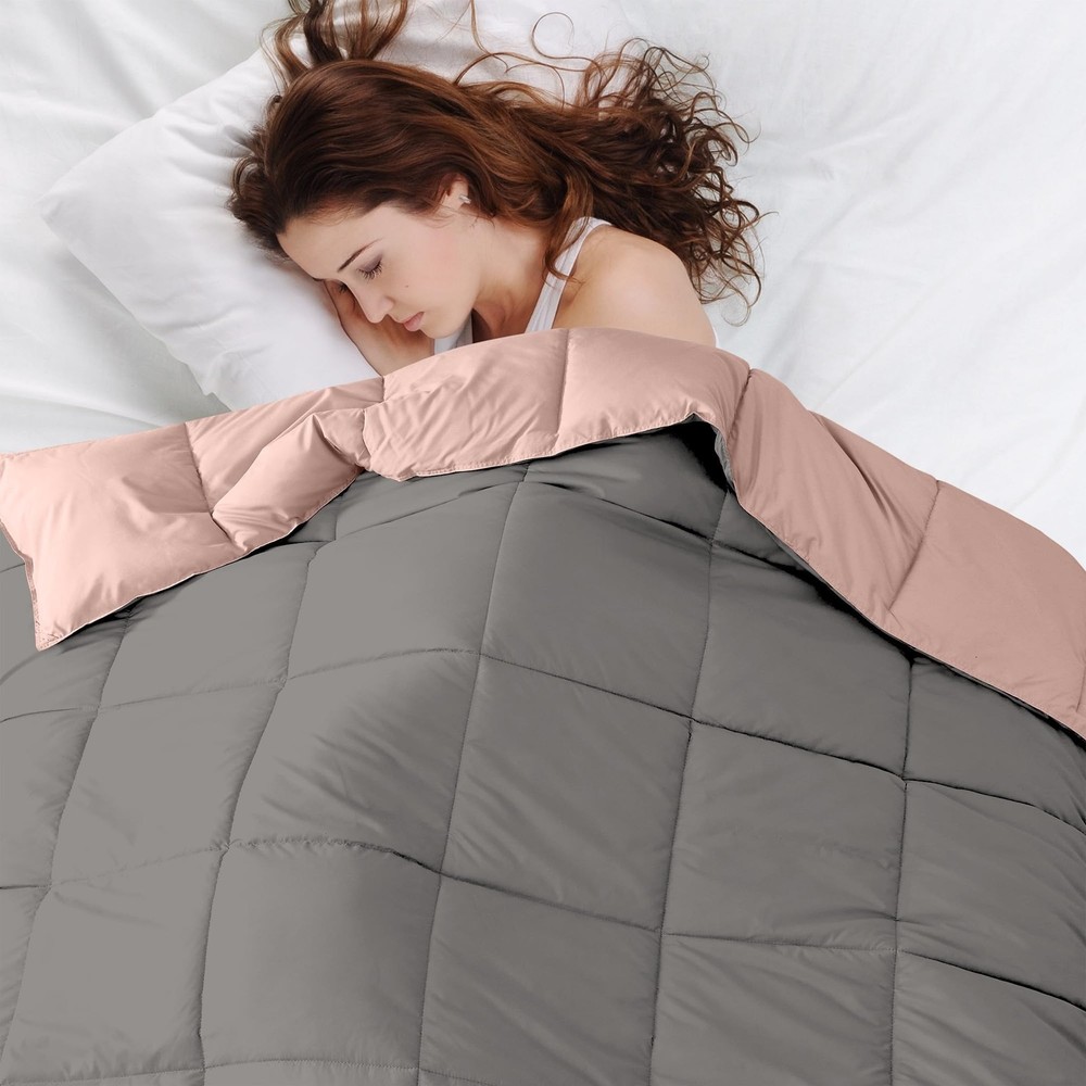 Modern Threads Down Alternative Reversible Comforter Charcoal Gray/Blush Queen