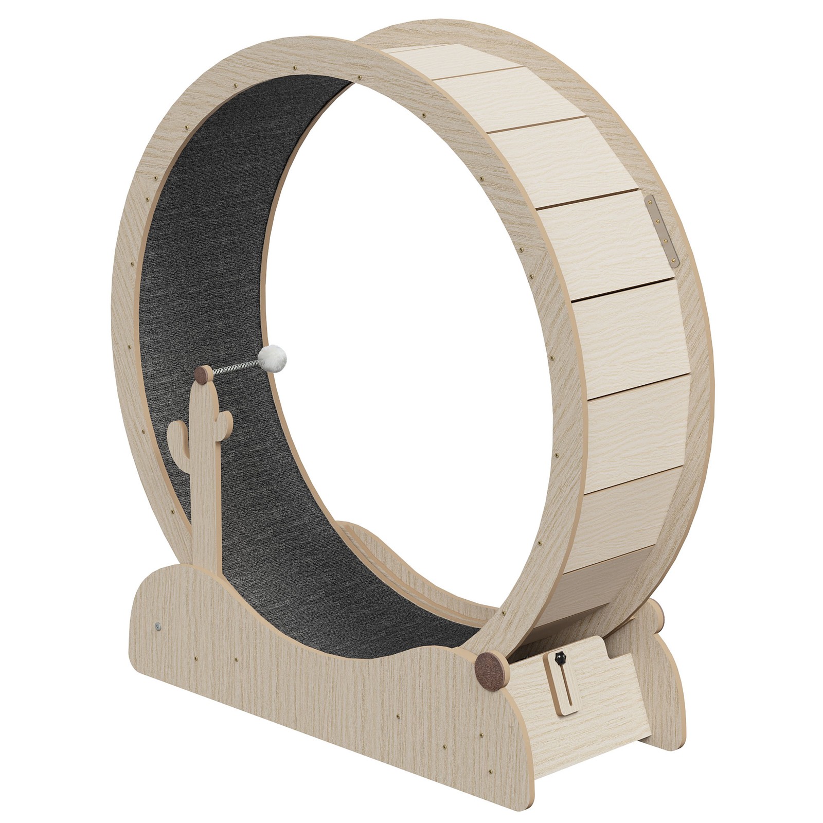 Large Cat Exercise Wheel 43" Solid Wood Cat Treadmill with Lock for Indoor Cats