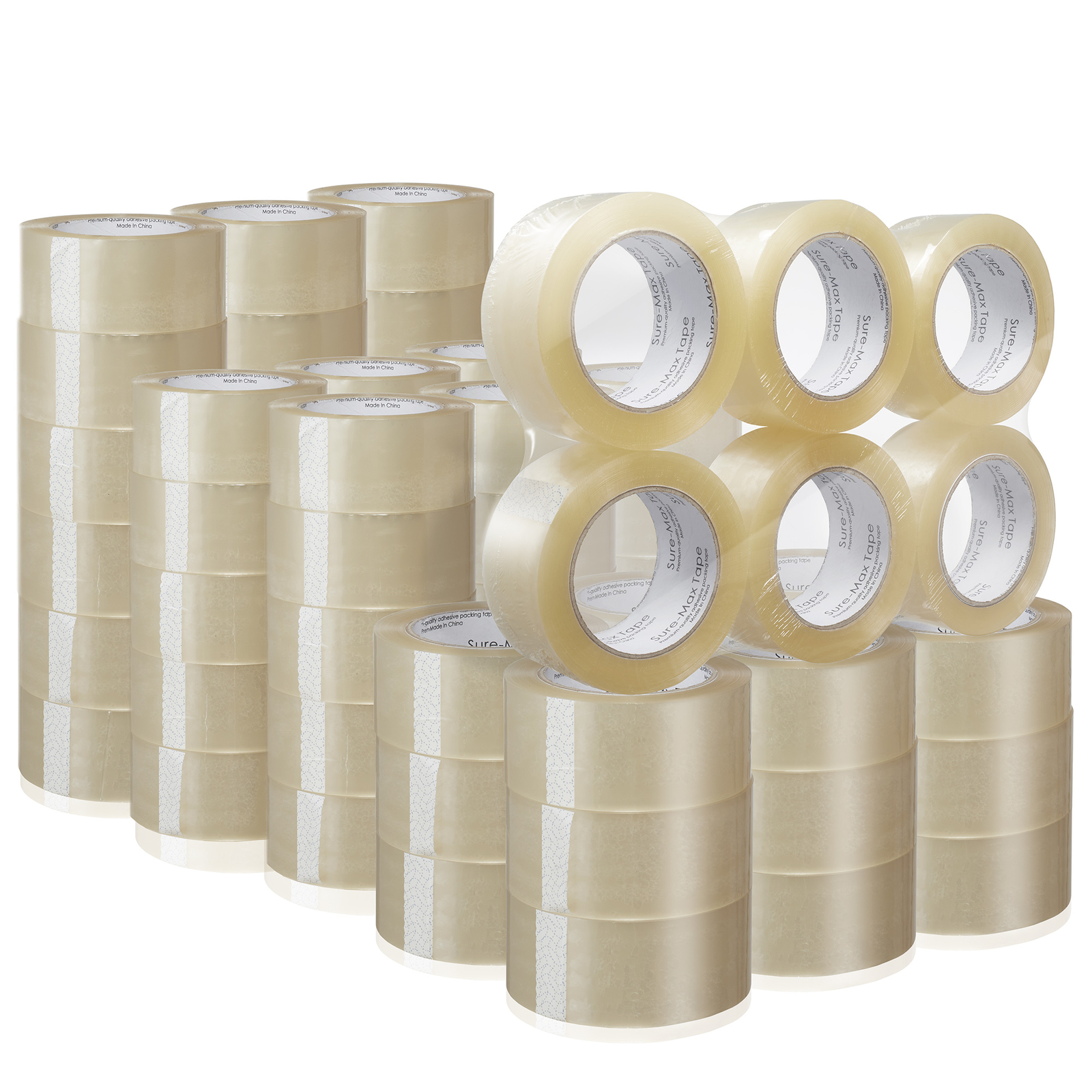 72 Rolls Carton Sealing Clear Packing Tape Box Shipping - 2 mil 2" x 110 Yards