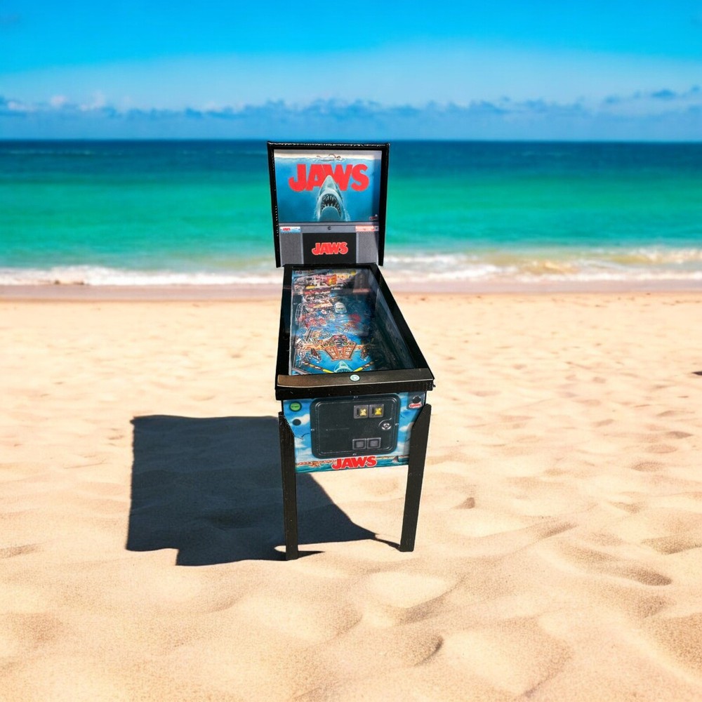 Miniature Replica "Jaws” Pinball Machine Mini Scale Model, Keepsake, Trophy