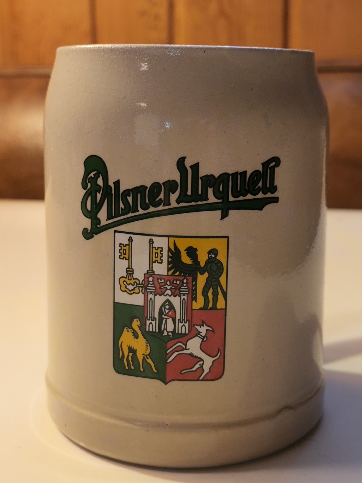 Pilsner Urquell Beer Mug - .5L vintage ceramic beer mug stein stoneware