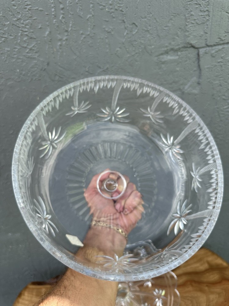 SHANNON CRYSTAL CAKE STAND WITH DOME PALM TREE
