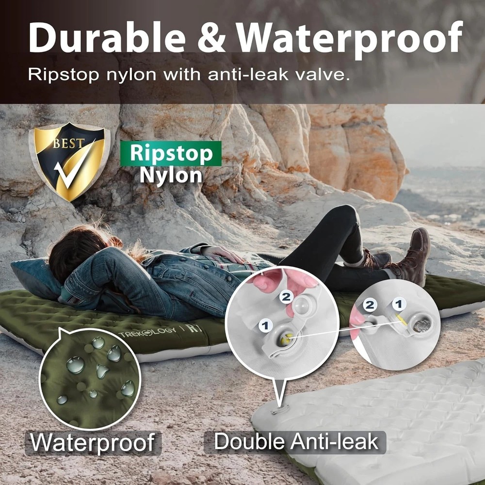 Compact Waterproof Sleeping Pad for Camping - 330 lb Capacity, Ultra Comfortable