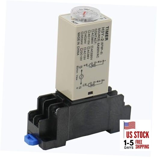 DC 24V H3Y-2 Time Delay Relay Solid State Timer 30S DPDT w Socket