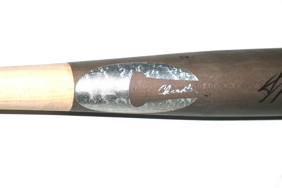 ARMANDO ALVAREZ OAKLAND ATHLETICS GAME USED SIGNED CHANDLER RA13 BASEBALL BAT