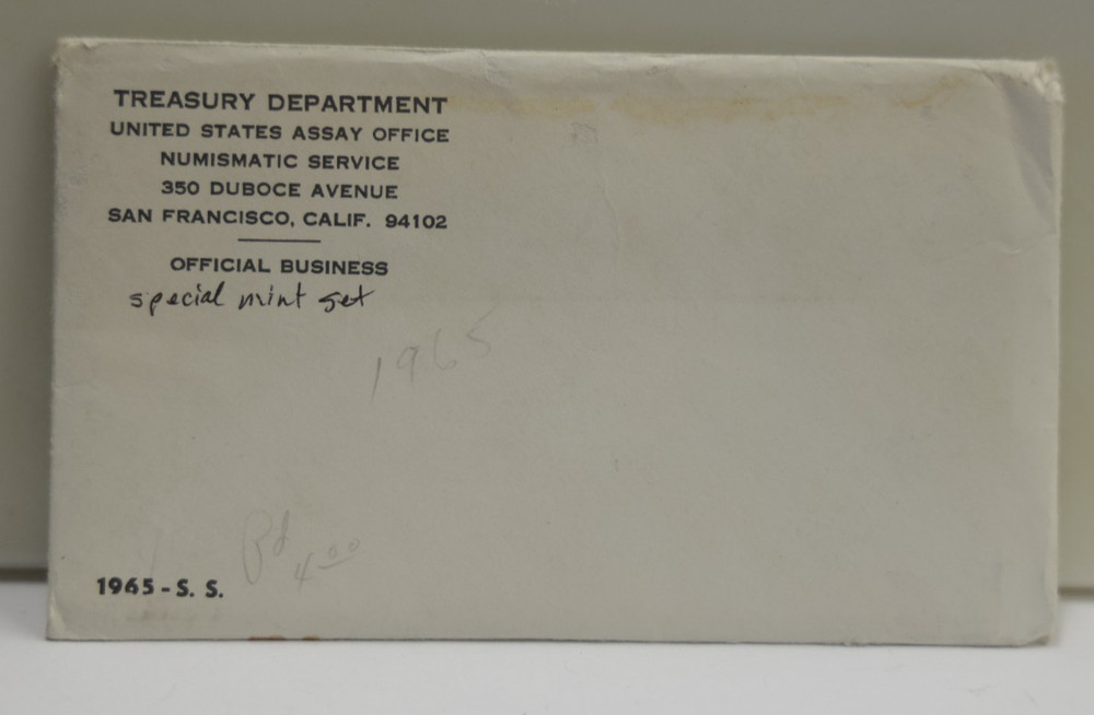 1965 US Special Mint Set Envelope/Papers Semi PL