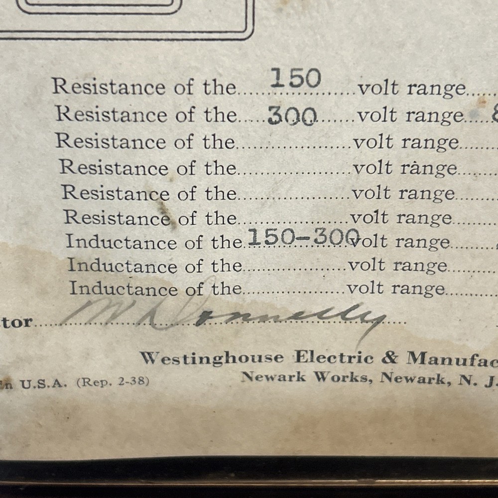 Vintae WESTINGHOUSE Portable Voltmeter Type PY5 Bakelite Case
