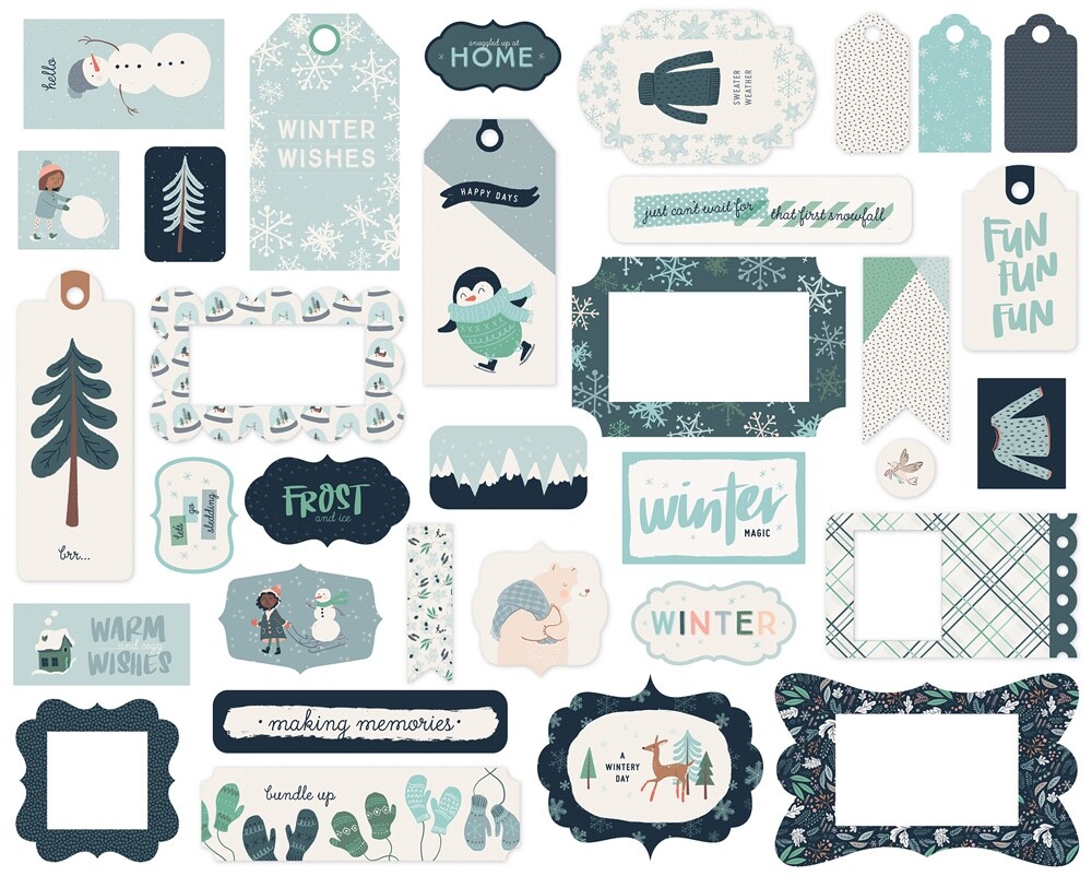 ECHO PARK PAPER CO. CARTA BELLA FRAMES & TAGS SNOW MUCH FUN