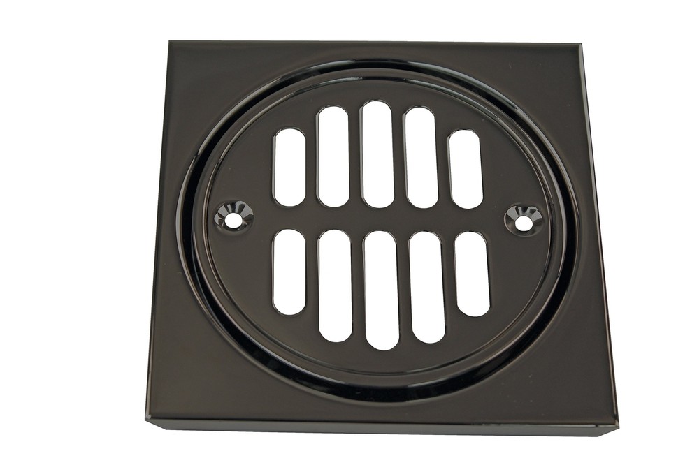 Westbrass Shower Strainer Set Square with Crown, Matte Black, D313-62