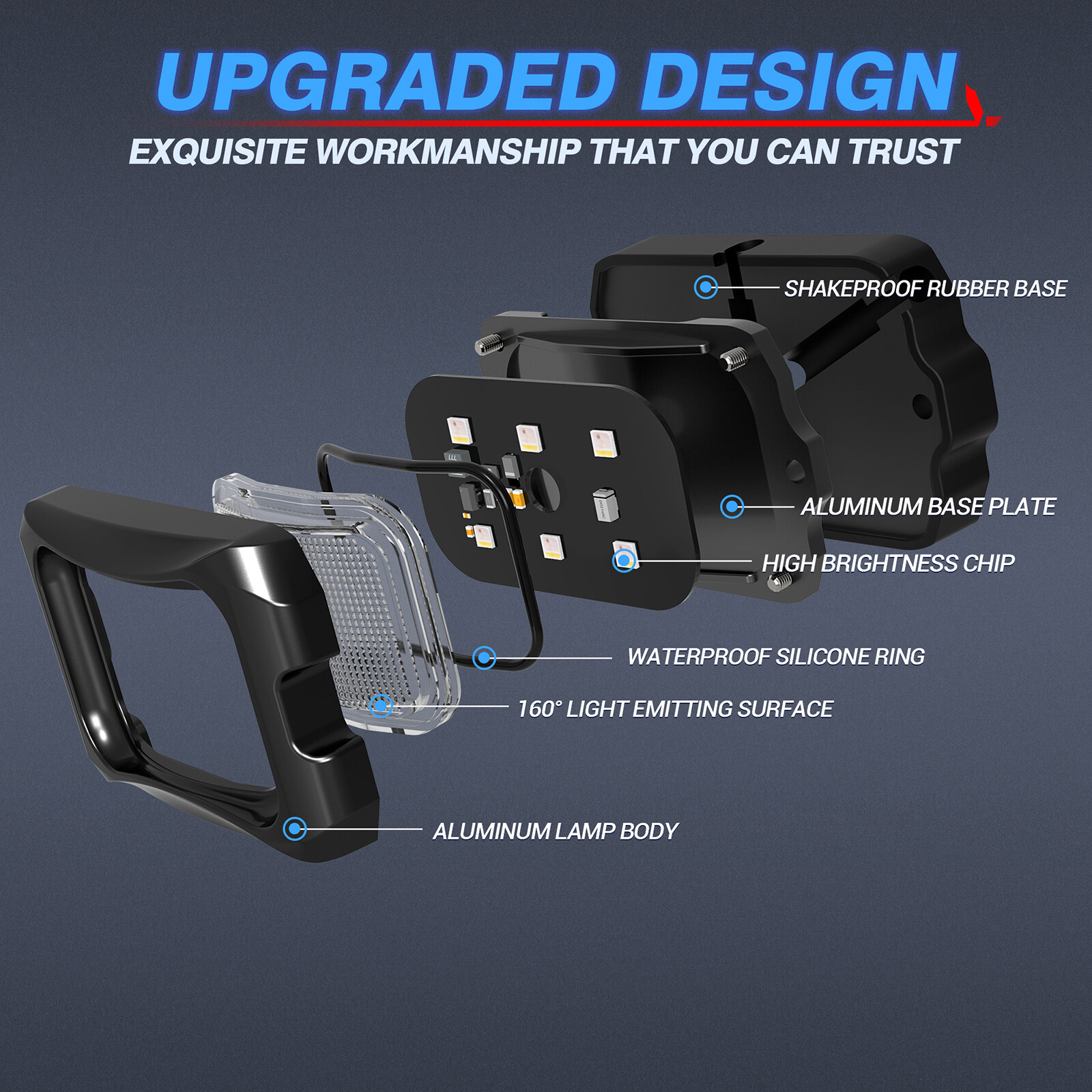 MICTUNING 8 Pods RGB+IC Chasing LED Rock Lights - Underglow Neon Light Kit Truck