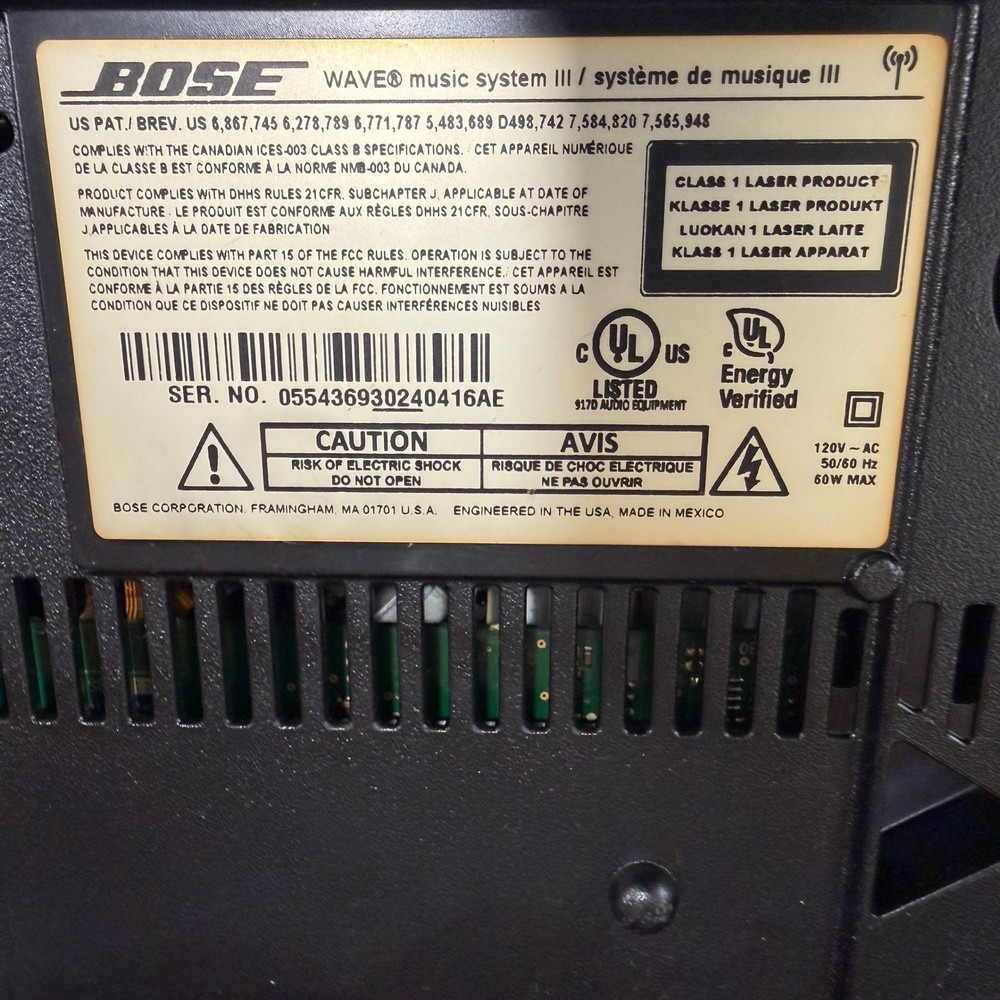 Bose Wave Music System III Multi-CD Changer Gray 4-Disc Remote FM/AM Untested