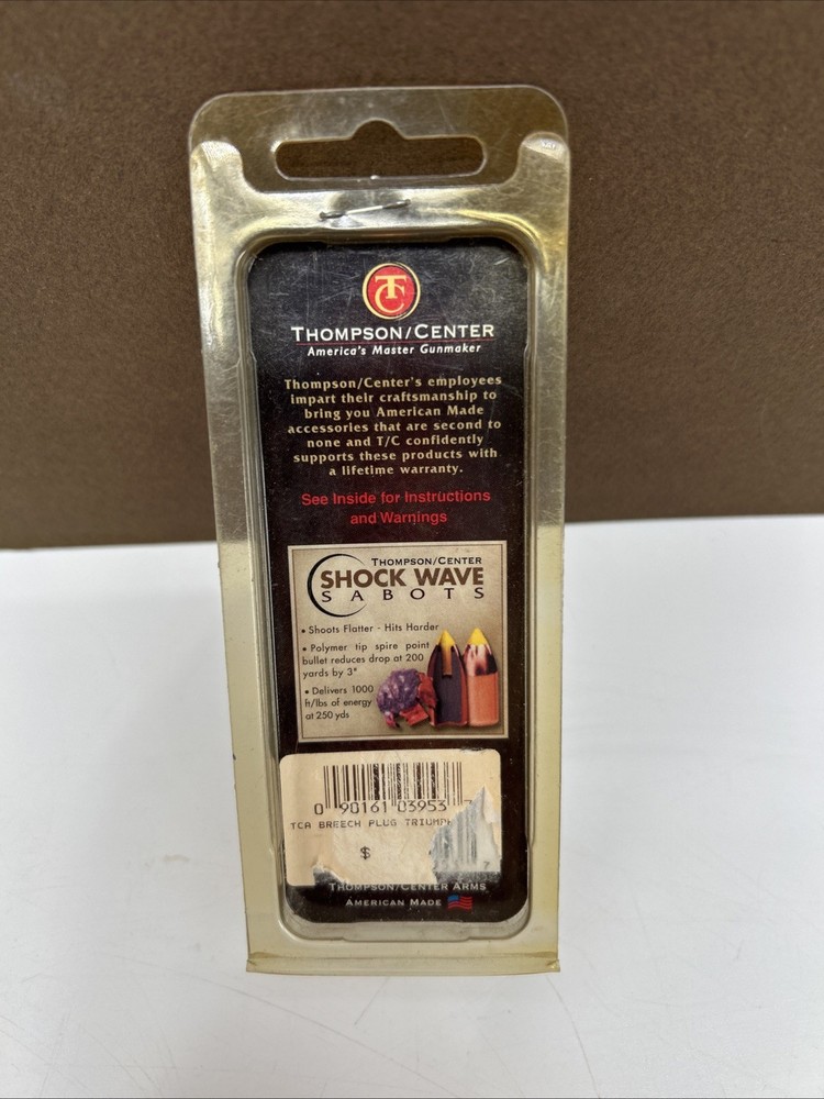 Thompson Center T/C Triumph Speed Breech XT Breech Plug #7729 MUZZLELOADER