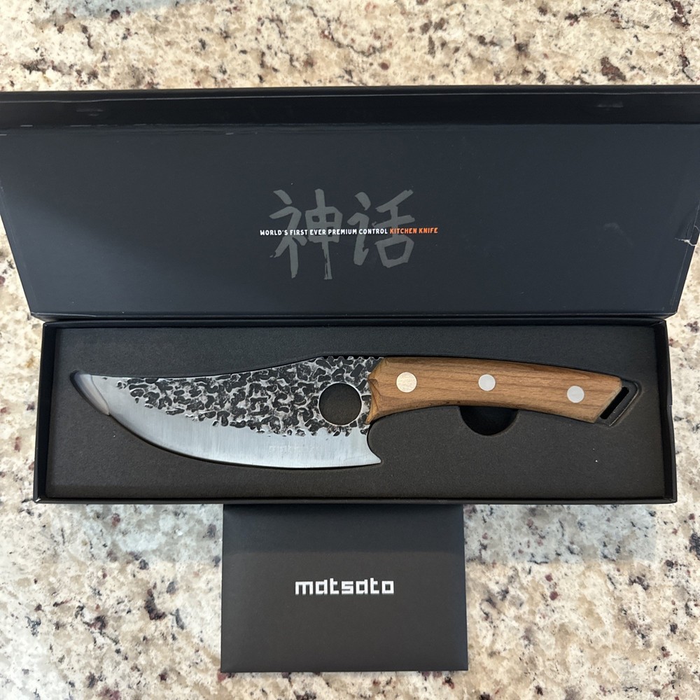 Huusk by Matsato Kitchen Knife – Extremely Sharp Blade Beech Wood Handle