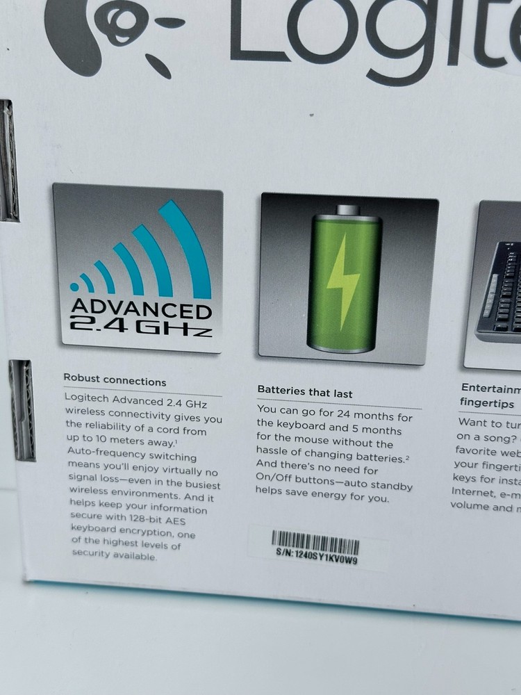 Logitech MK260 Wireless Keyboard Mouse Combo Black USB Receiver Open Box