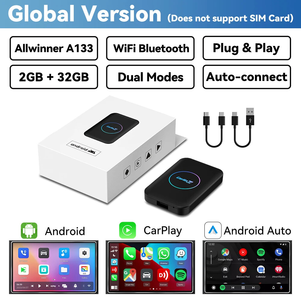 2025 CarlinKit Car Android Smart TV Ai Box Wireless CarPlay Android auto Adapter
