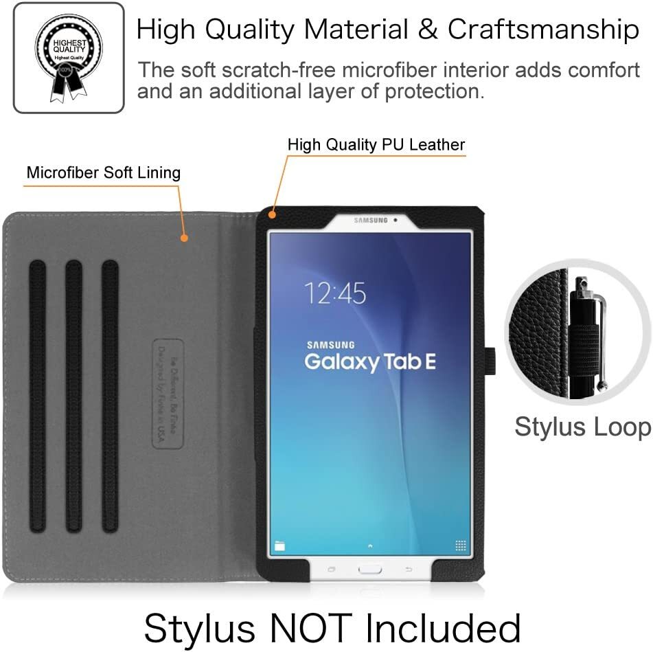 Case for Samsung Galaxy Tab E 9.6 Multi-Angle Viewing Stand Cover with Packet