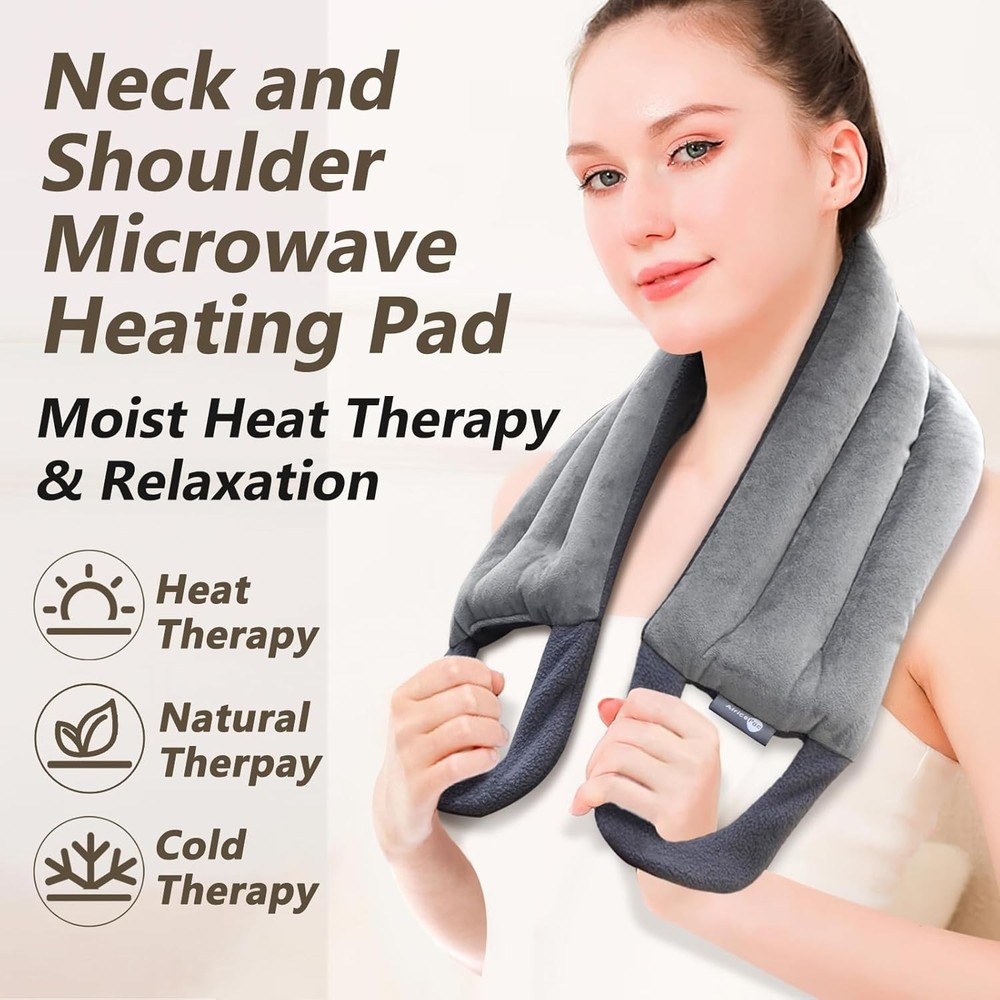 Microwave Heating pad for Neck and Shoulders Back 33 * 5" microwavable Moist...