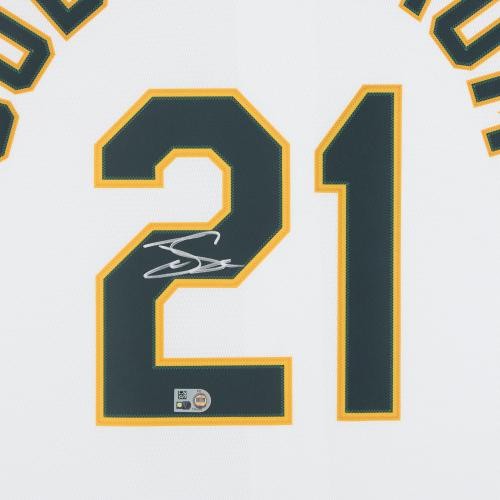 Tyler Soderstrom Athletics Autographed White Nike Replica Jersey