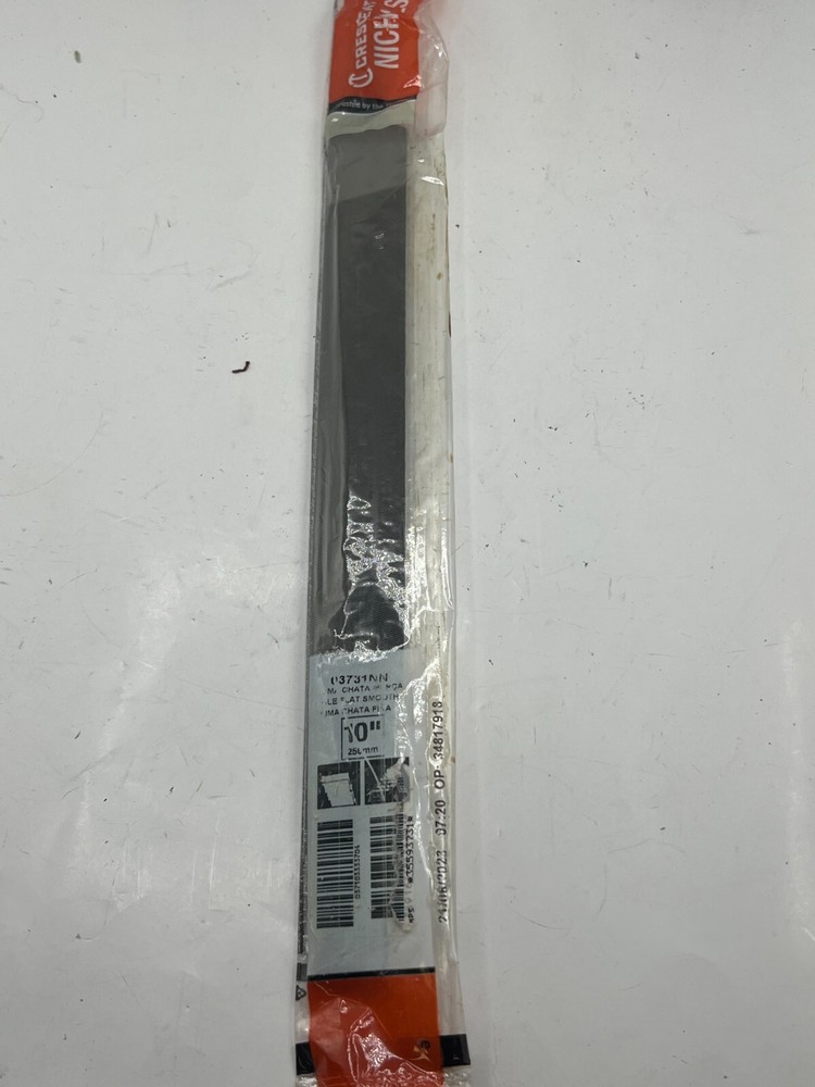 CRESENT NICHOLSON 03731NN 10" Length Rectangular Flat Double-Cut Smooth File