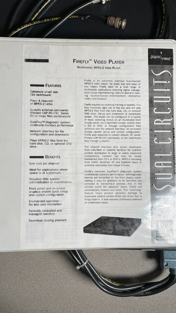 Firefly Video Player Multichannel MPEG-2, with manual