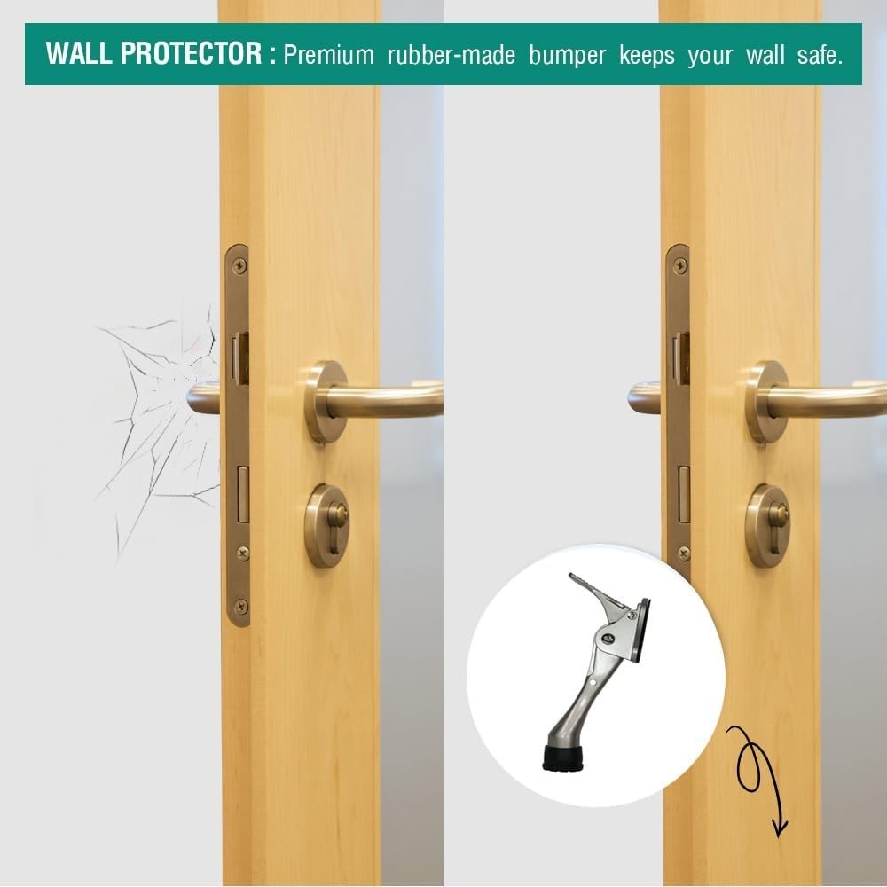 Easy Foot Operation Door Holder, Height-Adjustable Tips - 4"