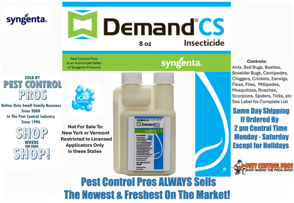 8 oz Demand CS Insecticide Bedbug Roach Fleas Ticks Beetles Pest Insect Control