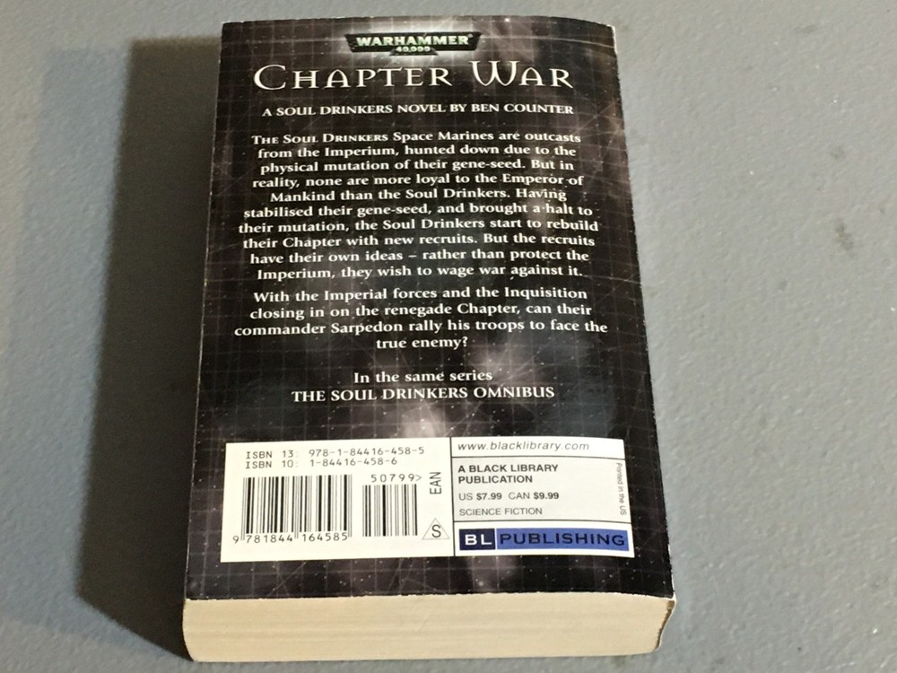 BOOK WARHAMMER CHAPTER WAR BEN COUNTER PAPERBACK USED