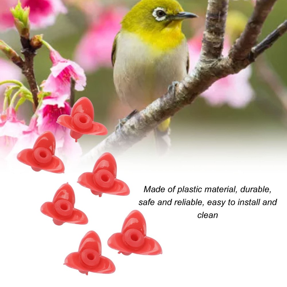 Hummingbird Feeder Replacement Flowers, Red 30-Piece Set for