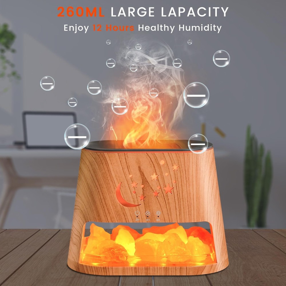 Essential Oil Diffuser : 260ml Aromatherapy Diffuser & Himalayan Salt Lamp wi...