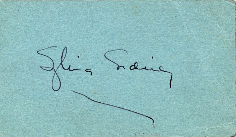 SYLVIA SIDNEY - AUTOGRAPH