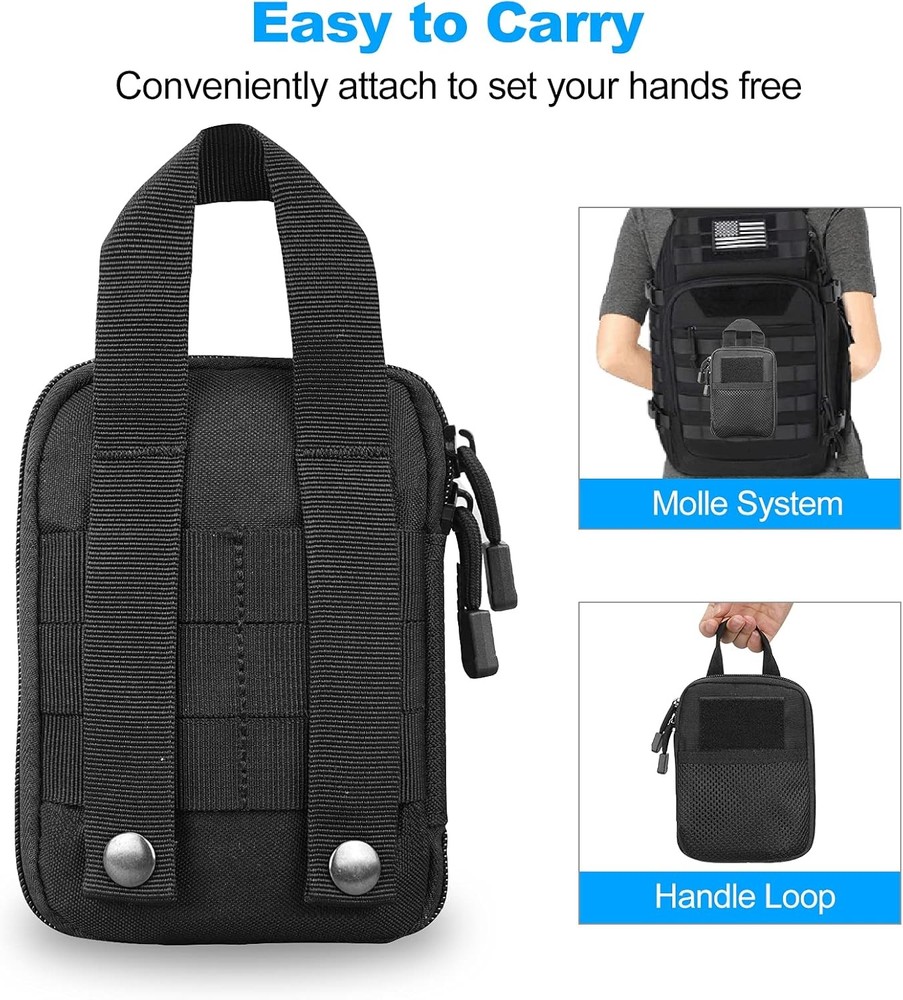 Tactical EDC Pocket Organizer Pouch, Mini Small Tool Storage Small, Black