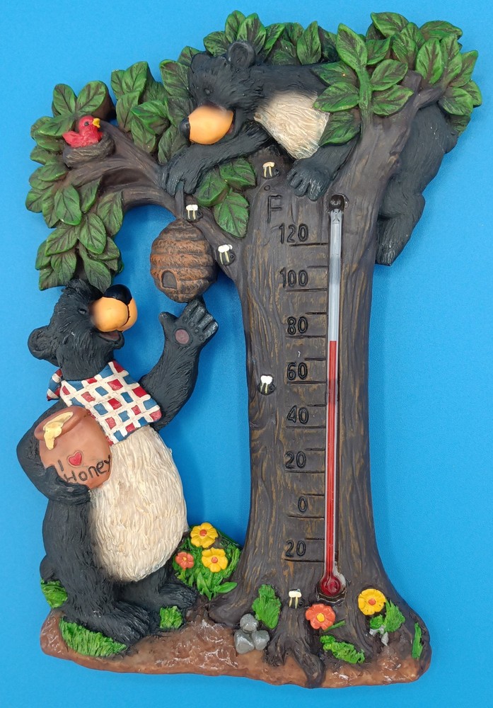 Honey Bear Thermometer Wall Plaque temperature measuring