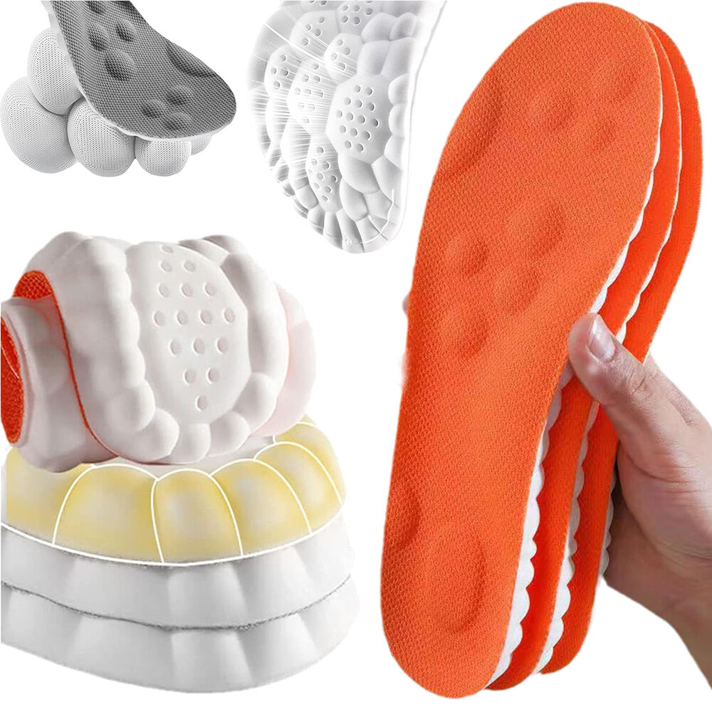 4D Shoe Insoles for Men Women Memory Foam Orthotic Shoe Inserts Sports Insoles