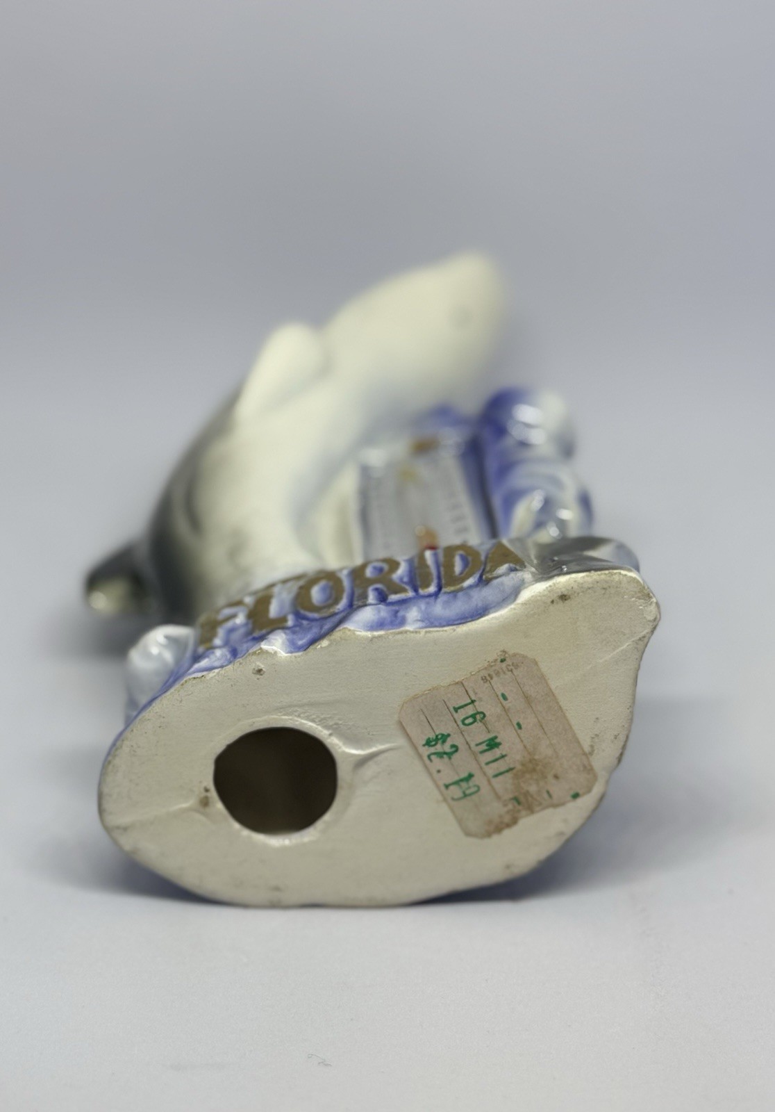 VTG Florida Dolphin Thermometer Ceramic Souvenir MCM Kitsch Japan