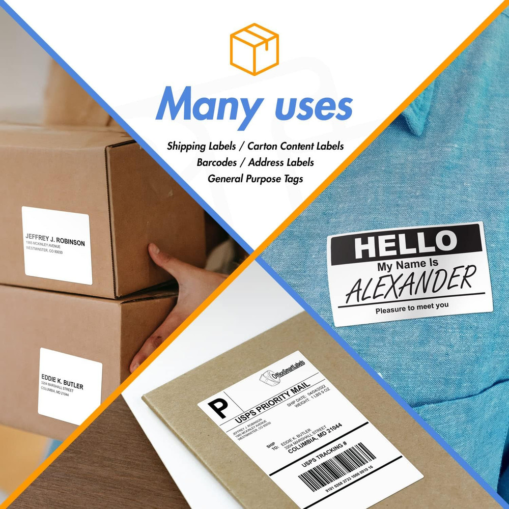 – 4" X 6" Direct Thermal Labels - Compatible with Zebra & Rollo Desktop Printers