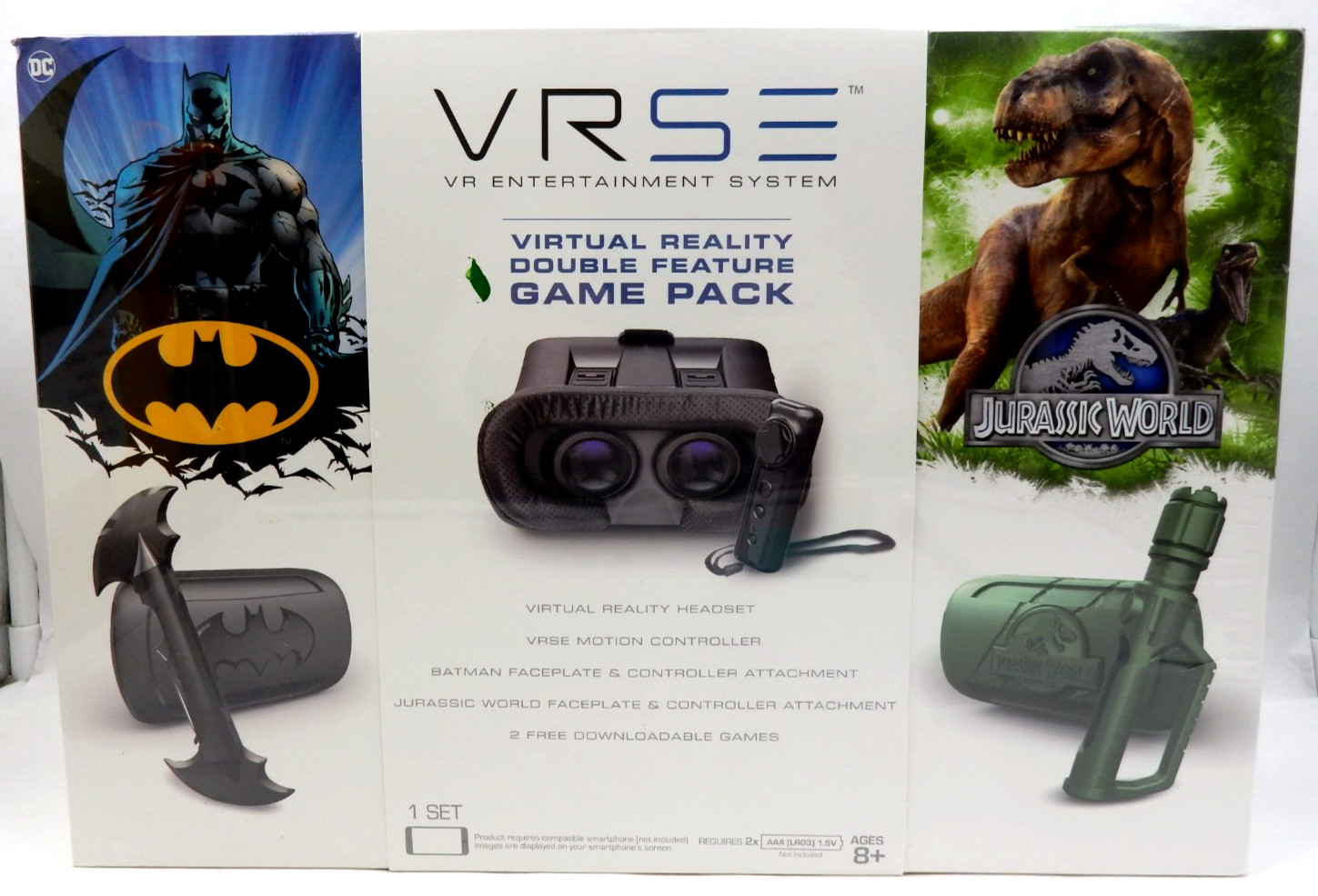 VRSE VR ENTERTAINMENT SYSTEM VIRTUAL REALITY GAME PACK - BATMAN & JURASSIC WORLD