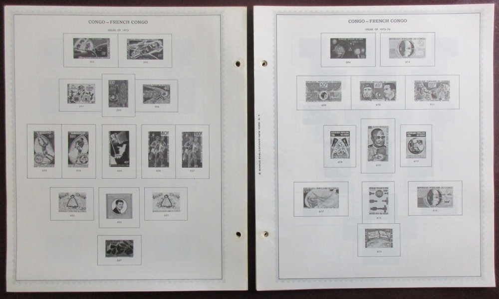 French Congo: Clean Set of Unused Minkus Supreme Global Pages to 1985