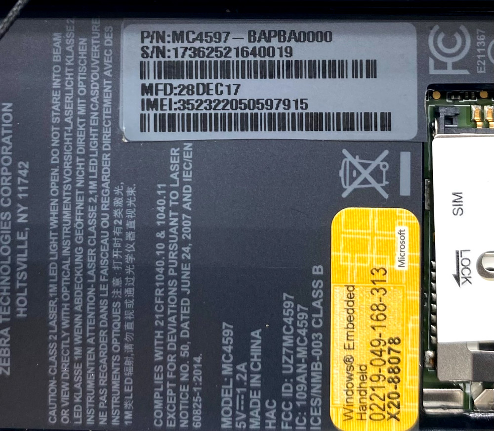 ZEBRA MC45 RUGGED MOBILE COMPUTER W/ WINDOWS EMBEDDED HANDHELD 6.5 & STYLUS PEN