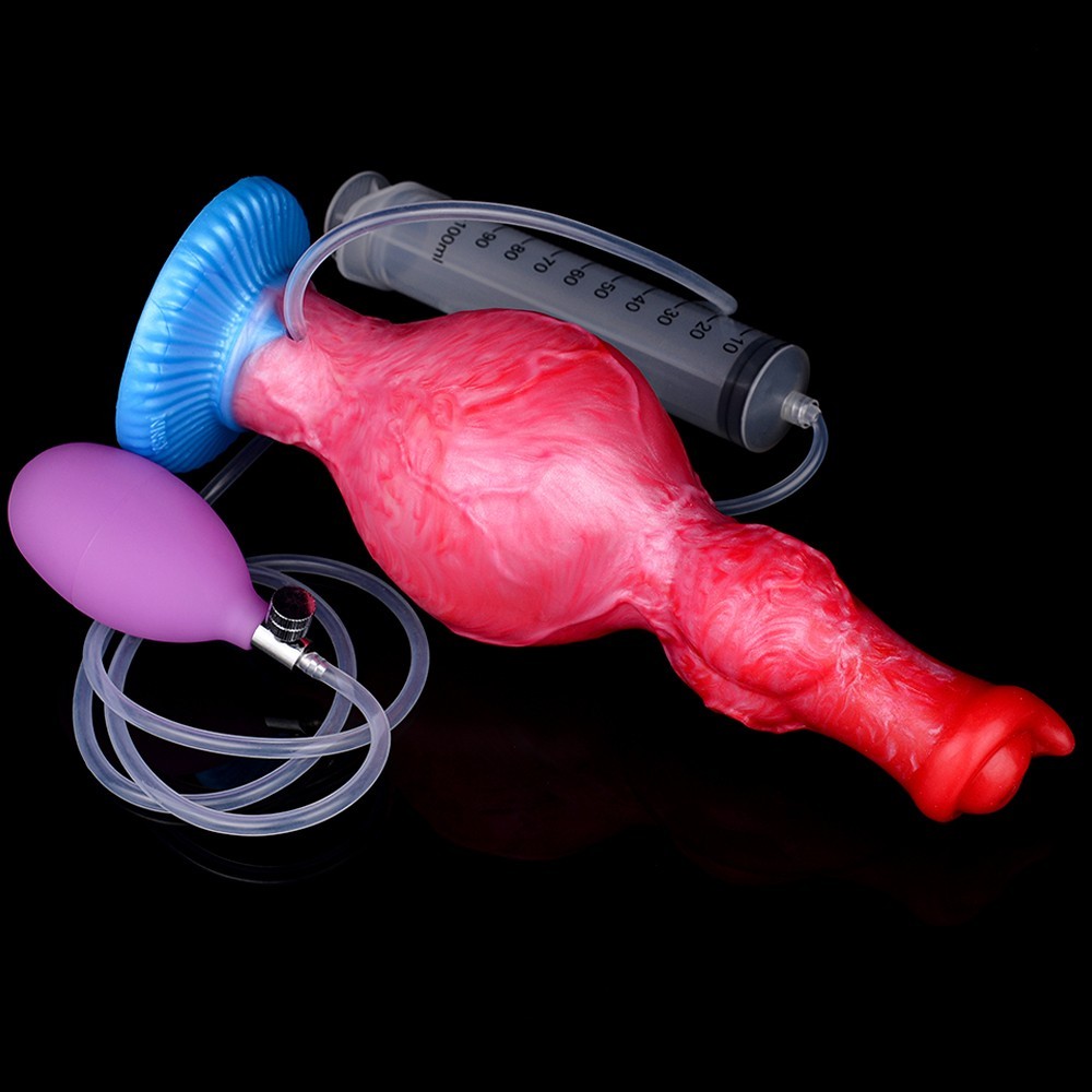 Inflatable Ejaculating Dildoe Realistic Squirting With Suction Cup Use Lubricate